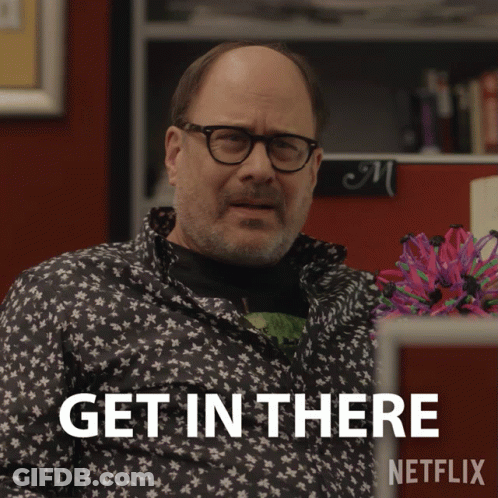 Man With Glasses Saying Get In There GIF