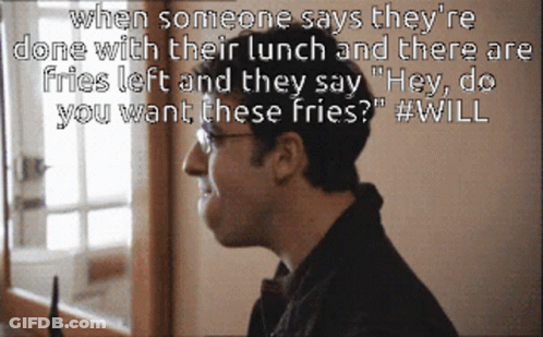 Man With Glasses Saying Hey Do You Want These Fries GIF