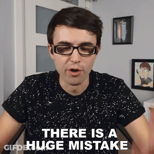 Man With Glasses Saying Huge Mistake GIF