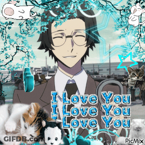 Man With Glasses Saying I Love You I Love You I Love You GIF