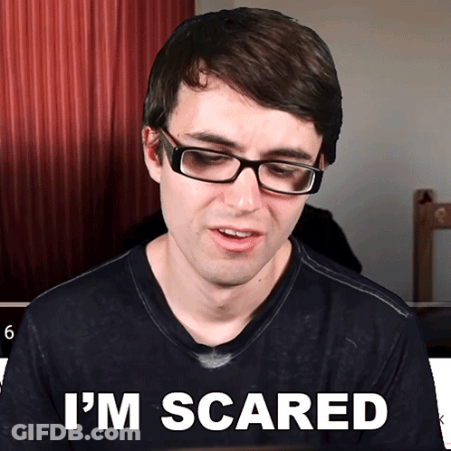 Man With Glasses Saying I'm Scared GIF