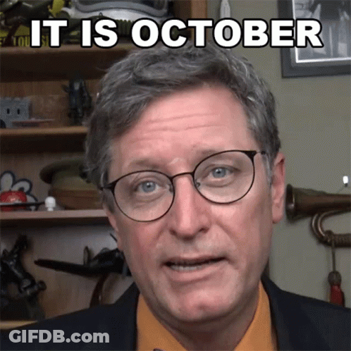 Man With Glasses Saying It Is October GIF