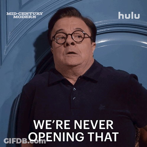Man With Glasses Saying Never Open That GIF