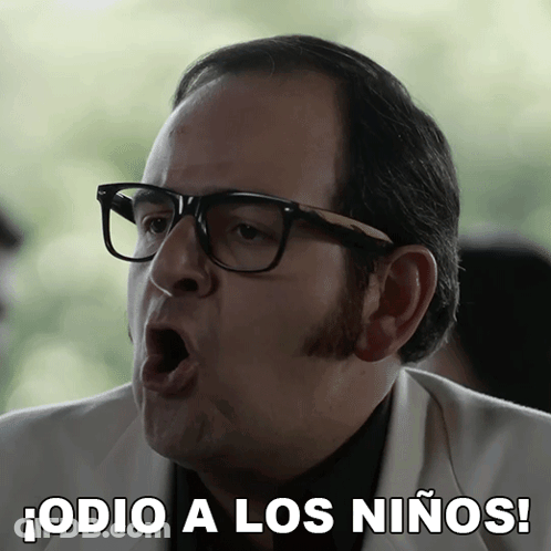Man With Glasses Saying Odio A Los Ninos GIF