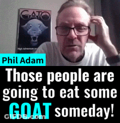 Man With Glasses Saying Phil Adam Those People Are Going To Eat Some Goat Someday GIF