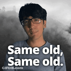 Man With Glasses Saying Same Old Same Old GIF
