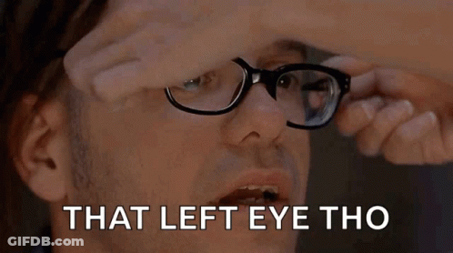 Man With Glasses Saying That Left Eye Tho GIF
