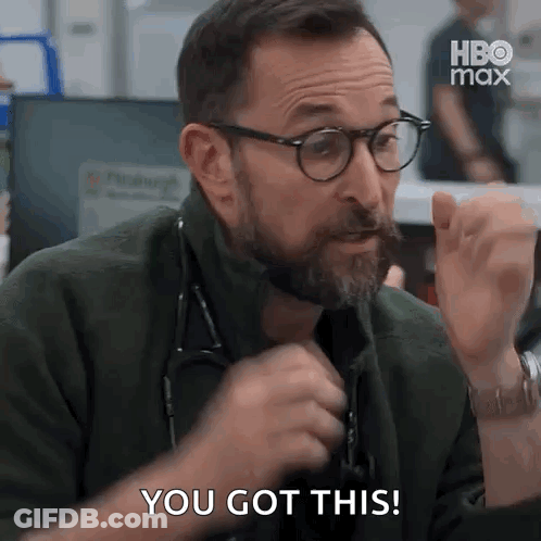 Man With Glasses Saying You Got This At Computer GIF