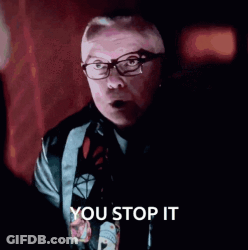 Man With Glasses Saying You Stop It GIF