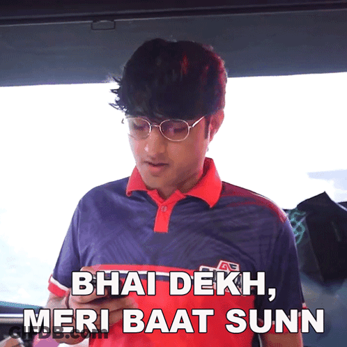 Man With Glasses Says Bhai Dekh Meri Baat Sunn GIF