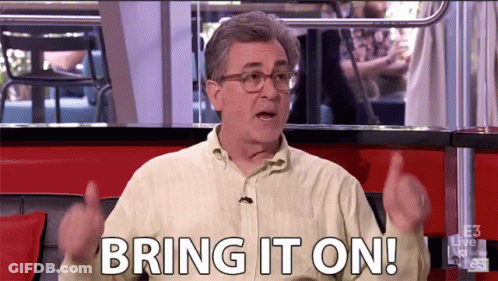 Man With Glasses Says Bring It On GIF