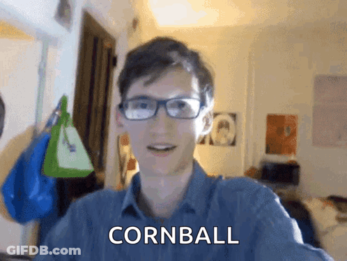 Man With Glasses Says Cornball GIF