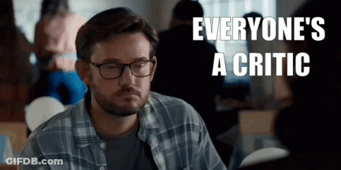 Man With Glasses Says Everyone's A Critic At Table GIF