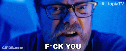 Man With Glasses Says F*ck You GIF