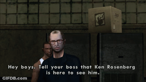 Man With Glasses Says Hey Boys Tell Your Boss Ken Rosenberg Is Here GIF