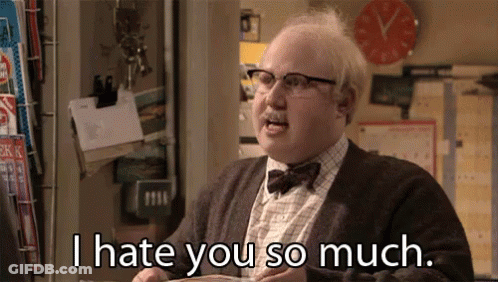 Man With Glasses Says I Hate You So Much GIF