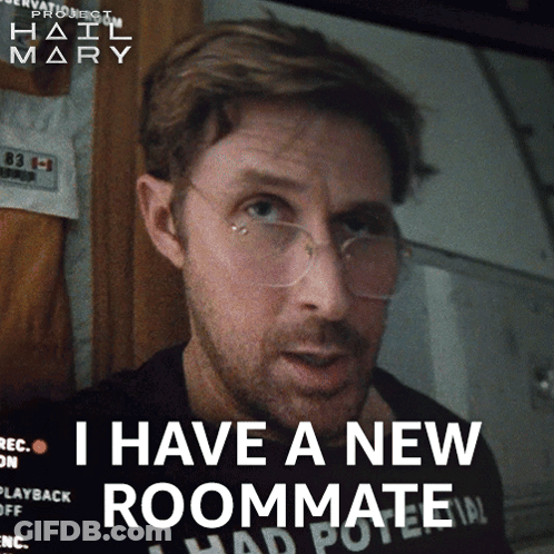 Man With Glasses Says I Have A New Roommate GIF