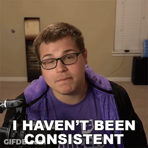 Man With Glasses Says I Haven't Been Consistent GIF