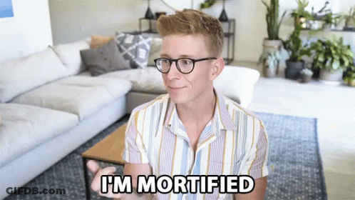 Man With Glasses Says I'm Mortified GIF