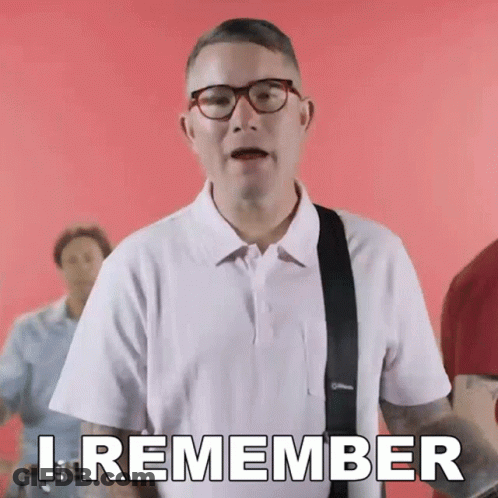 Man With Glasses Says I Remember GIF