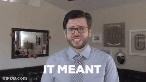 Man With Glasses Says It Meant In Front Of Couch GIF