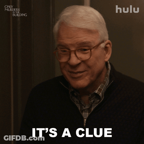 Man With Glasses Says It's A Clue In Front Of Hulu Logo GIF