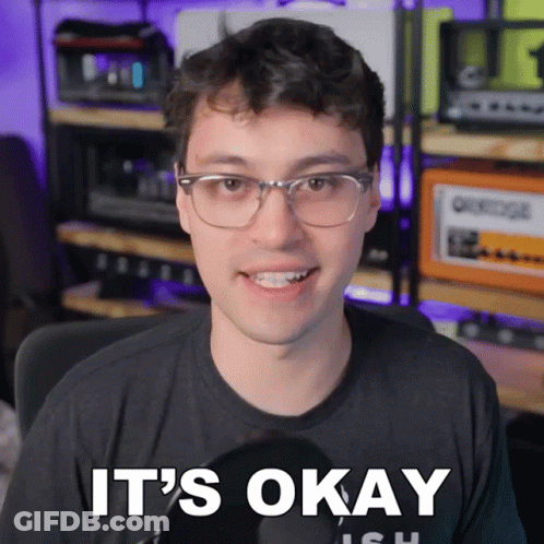 Man With Glasses Says It's Okay GIF