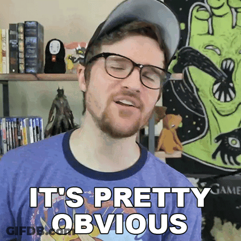 Man With Glasses Says It's Pretty Obvious GIF