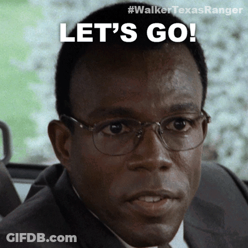 Man With Glasses Says Let's Go GIF