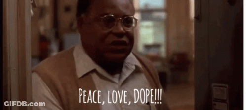 Man With Glasses Says Peace Love And Dope GIF