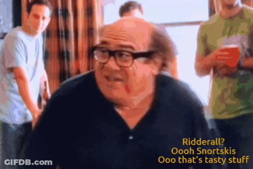 Man With Glasses Says Ridderall Oooh Snortskis Oooh That's Tasty Stuff GIF