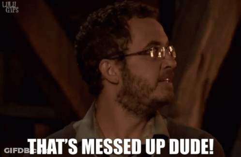 Man With Glasses Says That's Messed Up Dude GIF