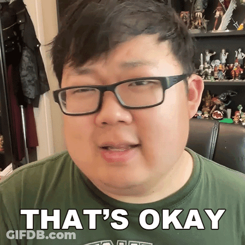 Man With Glasses Says That's Okay Green Shirt GIF