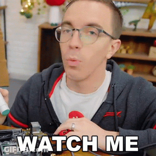 Man With Glasses Says Watch Me Holding Tool GIF