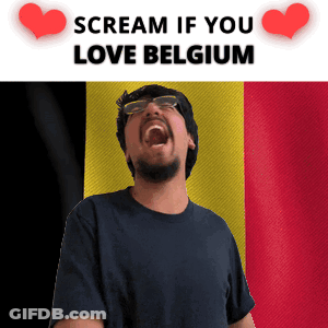 Man With Glasses Screaming Scream If You Love Belgium GIF