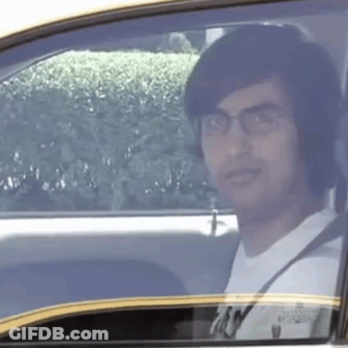 Man With Glasses Sitting In Car GIF