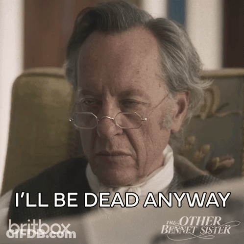 Man With Glasses Sitting In Chair Saying I'll Be Dead Anyway GIF