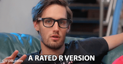 Man With Glasses Sitting On Couch A Rated R Version GIF