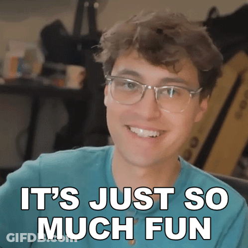 Man With Glasses Smiling It's Just So Much Fun GIF