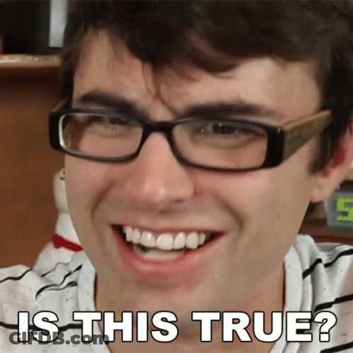 Man With Glasses Smiling Saying Is This True GIF