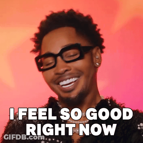 Man With Glasses Smiling Says I Feel So Good Right Now GIF