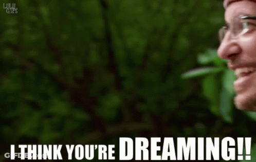 Man With Glasses Smiling Says I Think You're Dreaming GIF