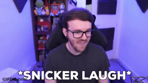 Man With Glasses Snicker Laugh * GIF