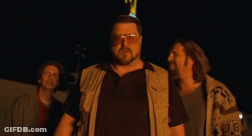 Man With Glasses Standing By Fuck You Neon Sign GIF