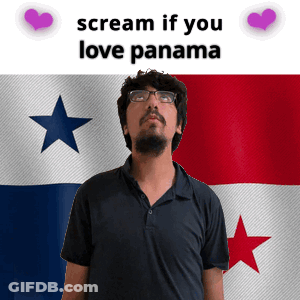 Man With Glasses Standing In Front Of Panama Flag GIF