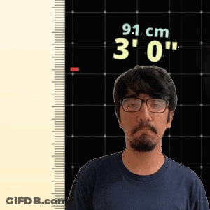 Man With Glasses Standing In Front Of Ruler Saying 9.1 Cm 3 0 GIF