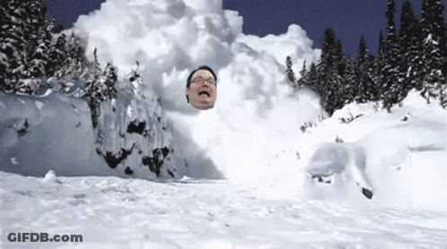 Man With Glasses Stuck In Snow GIF