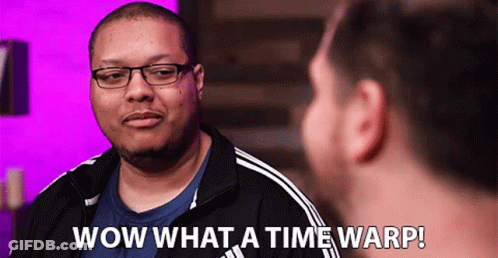 Man With Glasses Talking Says Wow What A Time Warp GIF