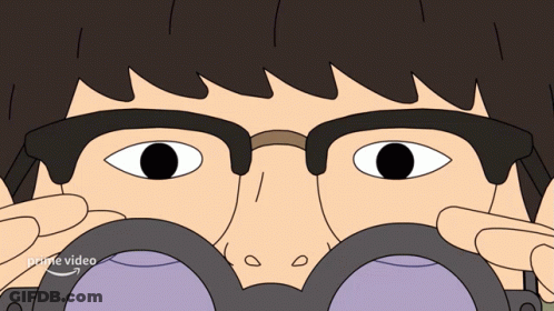 Man With Glasses Using Binoculars Arrow To Prime Video GIF