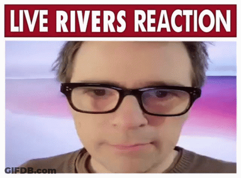 Man With Glasses Wearing Live Rivers Sign GIF